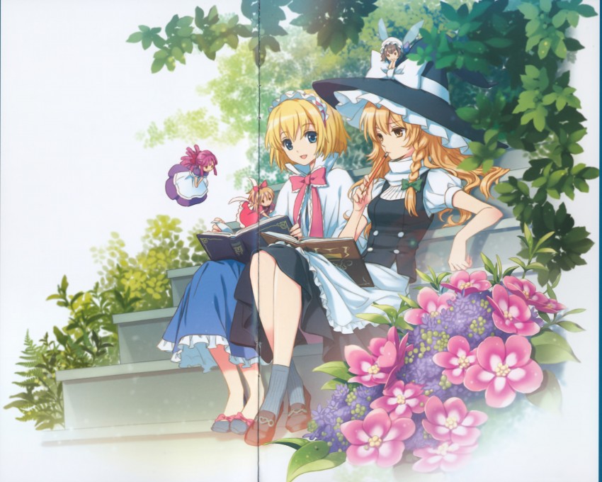 kirisame marisa, alice margatroid, and hourai doll (touhou) drawn by an2a