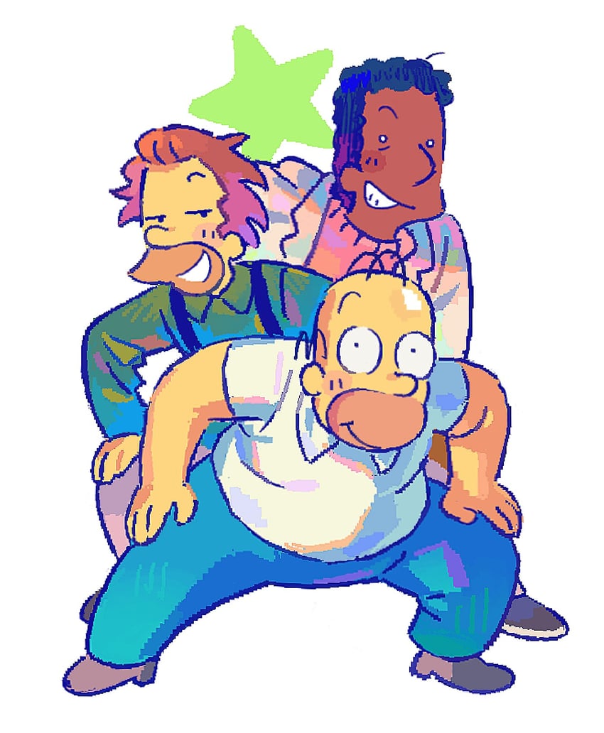 homer simpson, lenny leonard, and carl carlson (the simpsons and 1 more) drawn by quix5gg