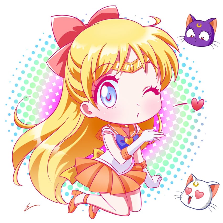 aino minako, sailor venus, luna, artemis, and super sailor venus (bishoujo senshi sailor moon) drawn by emilio_orsi