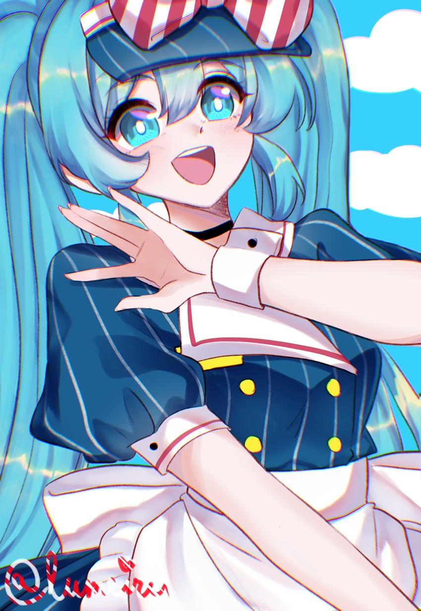 hatsune miku (vocaloid and 1 more) drawn by lumeiru