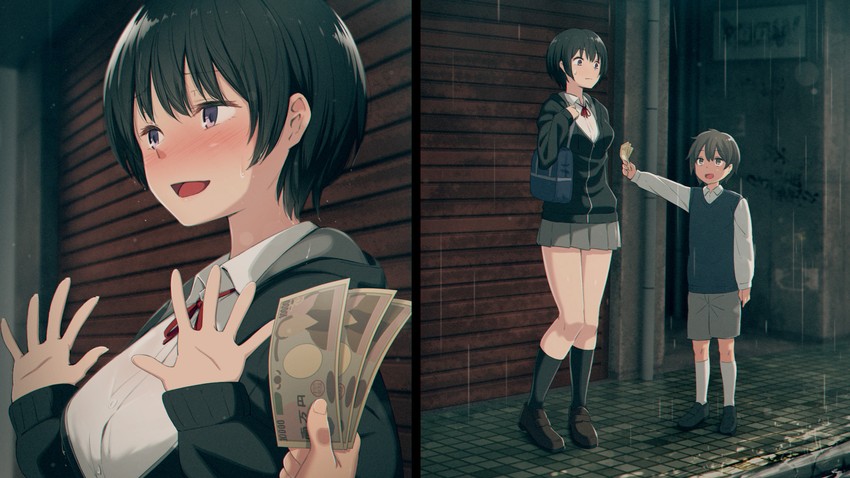 kurokami shorto-chan (original) drawn by kemuri_haku
