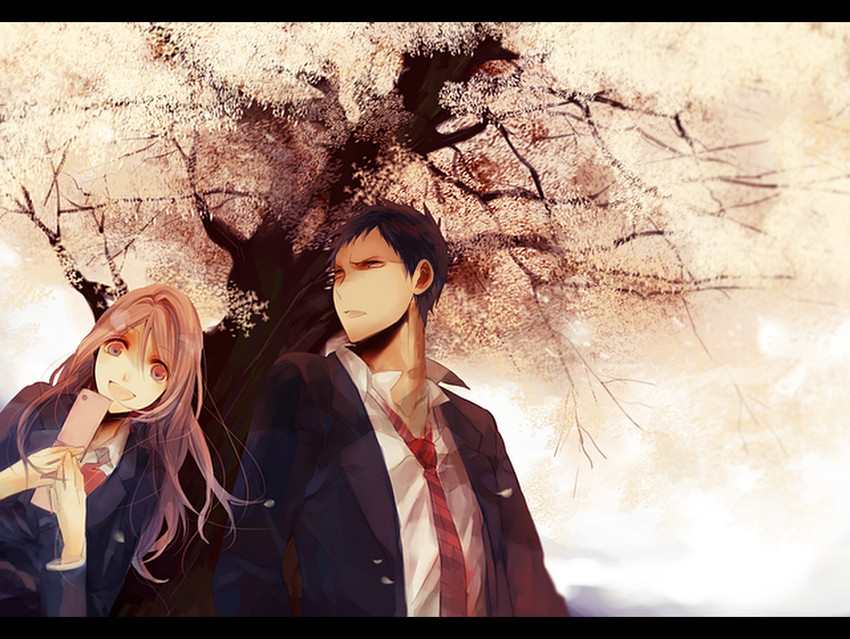 aomine daiki and momoi satsuki (kuroko no basuke) drawn by krn0101