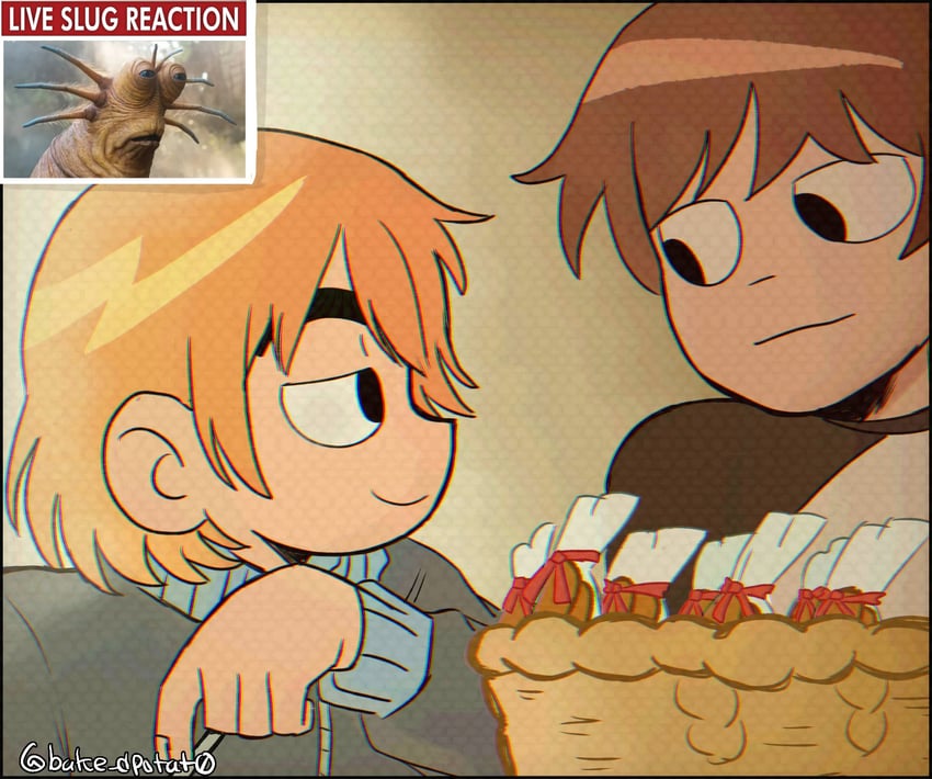 scott pilgrim, ramona flowers, julie powers, neil nordegraf, and klaud (star wars and 4 more) drawn by tobi_(bake_dpotat0)