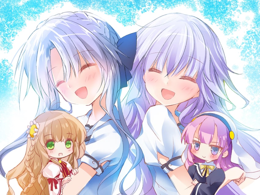 sorakado ao, kanbe kotori, satou hina, and sorakado ai (summer pockets and 3 more) drawn by asahina_yori