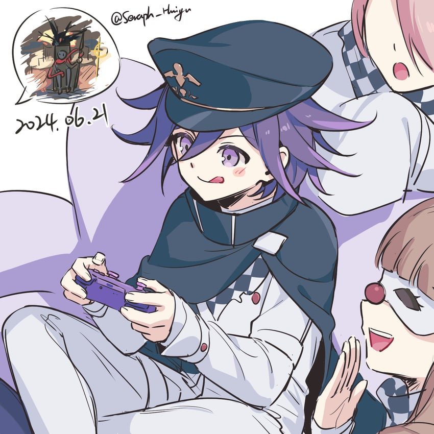 oma kokichi and dice members (danganronpa and 2 more) drawn by ewa_(seraphhuiyu)