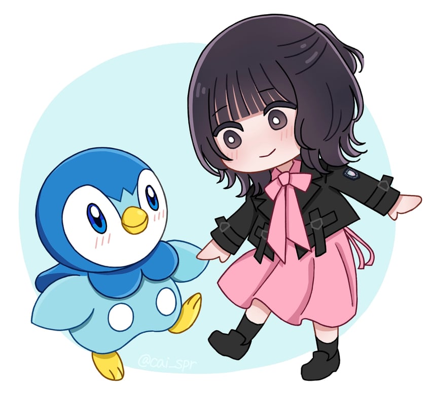 piplup and morita hikaru (pokemon and 2 more) drawn by cai_(cai_spr)