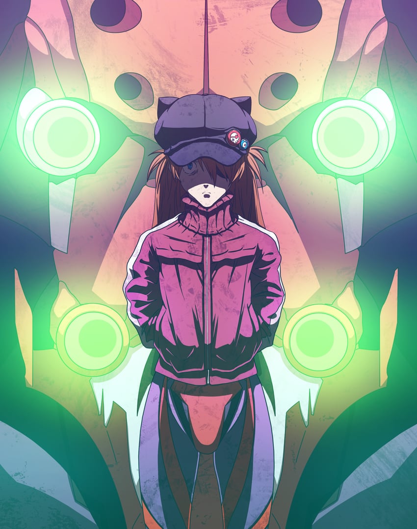 souryuu asuka langley and eva 02 (neon genesis evangelion and 2 more) drawn by lucid-shwn