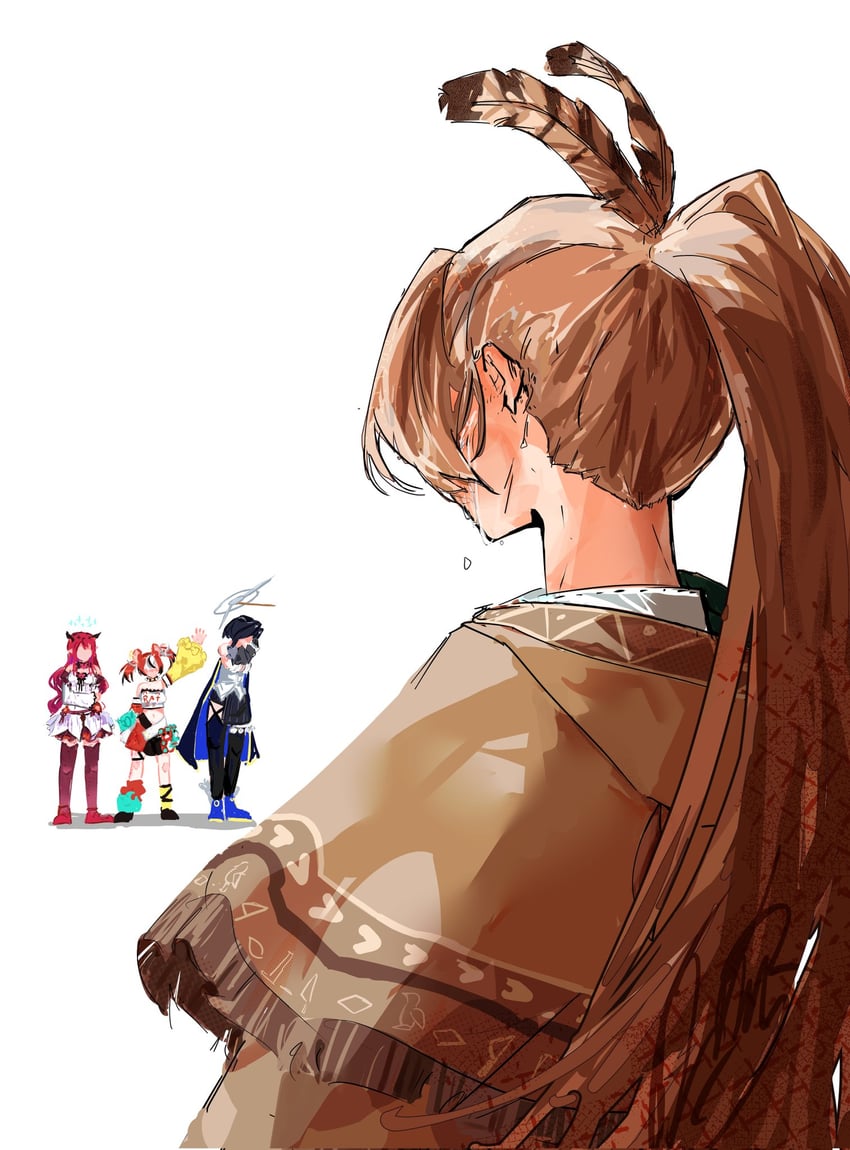 ouro kronii, nanashi mumei, hakos baelz, and irys (hololive and 1 more) drawn by magsomething