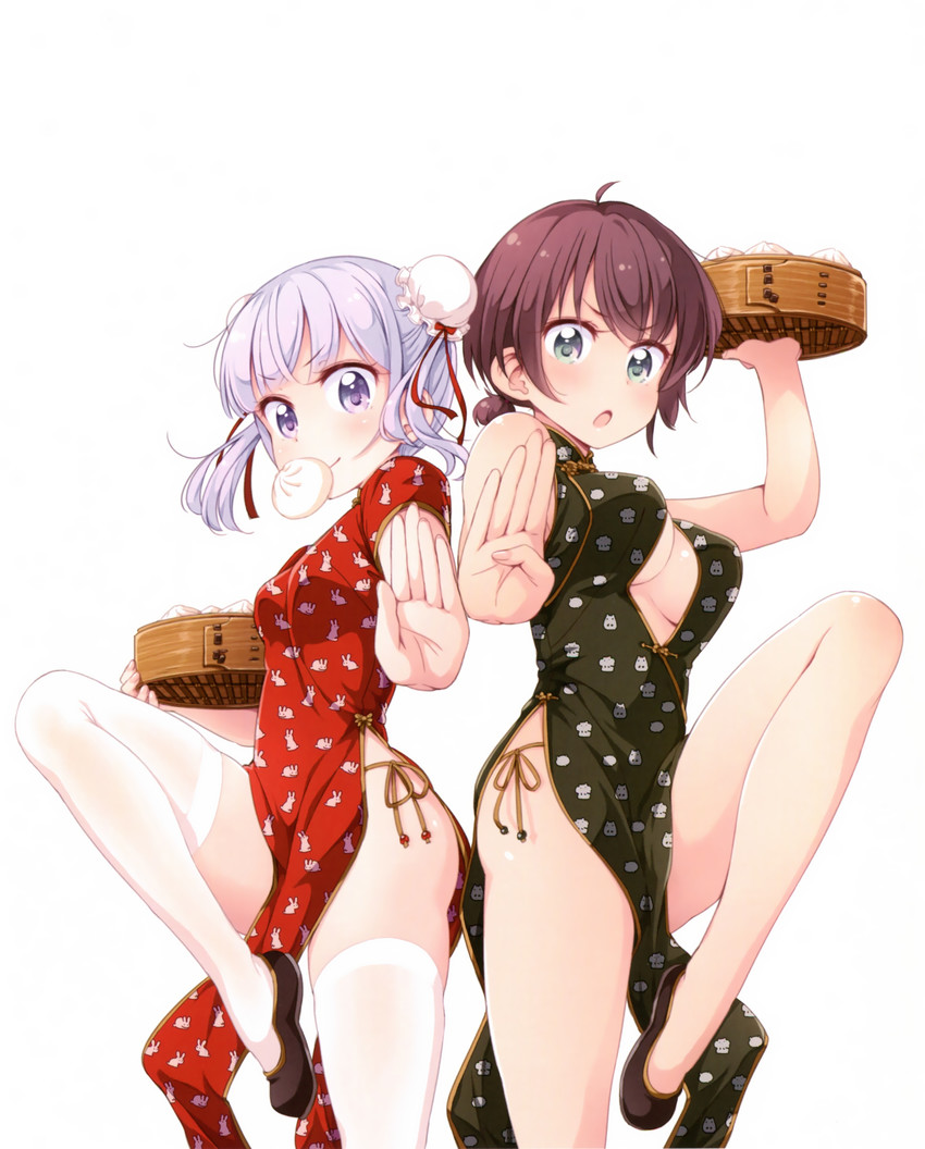 suzukaze aoba and shinoda hajime (new game!) drawn by tokunou_shoutarou