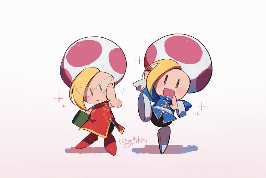 jolene and prince mush (mario and 2 more) drawn by hanaon