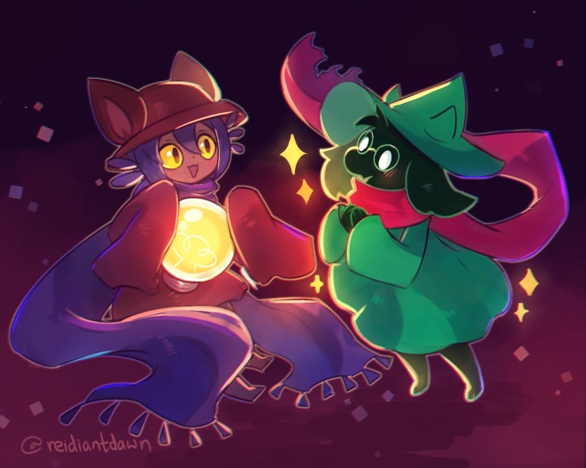 ralsei and niko (deltarune and 1 more) drawn by reidiantdawn