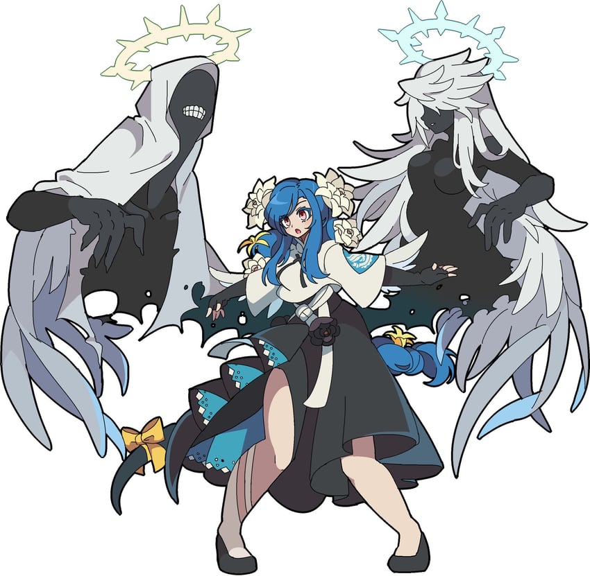 dizzy, necro, undine, and queen dizzy (guilty gear and 1 more) drawn by kekeken