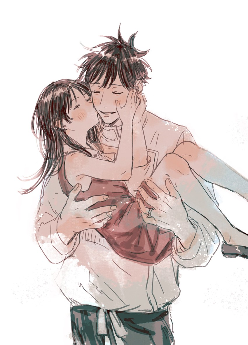 okkotsu yuuta and orimoto rika (jujutsu kaisen) drawn by vnonigiri