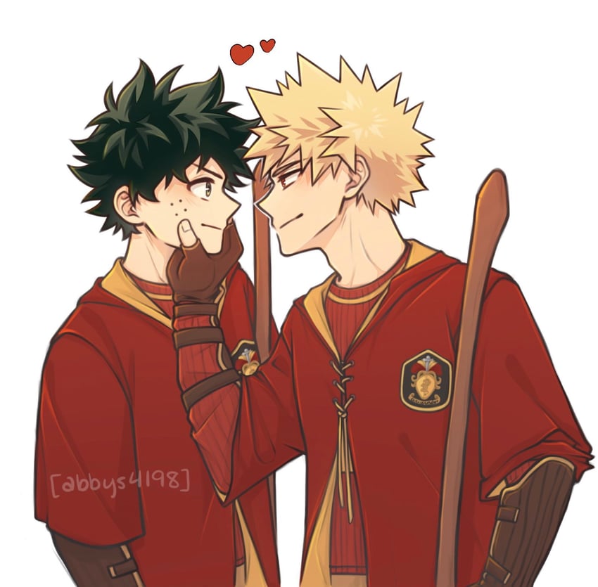 midoriya izuku and bakugou katsuki (boku no hero academia and 2 more) drawn by abbys4198