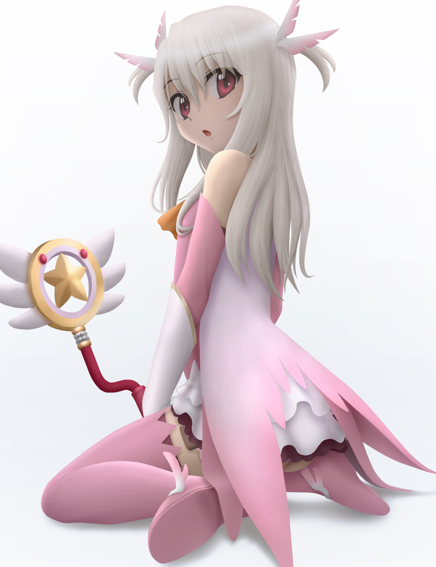 illyasviel von einzbern, prisma illya, and magical ruby (fate and 1 more) drawn by siraha