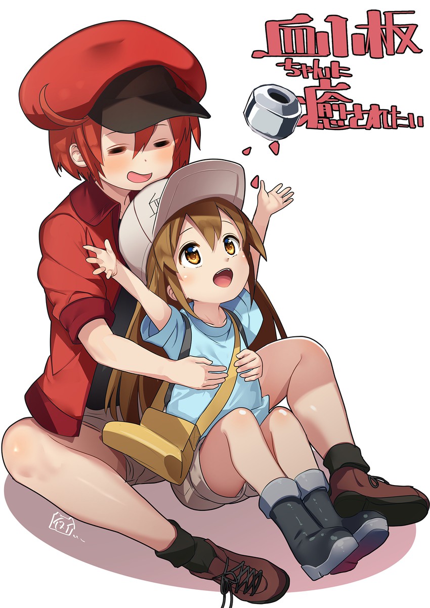 platelet, red blood cell, and ae-3803 (hataraku saibou) drawn by yamacchi