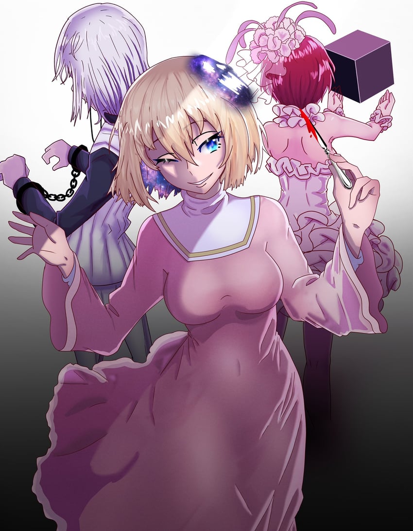 accelerator, laura stuart, aleister crowley, dion fortune, and coronzon (toaru majutsu no index and 2 more) drawn by ebora