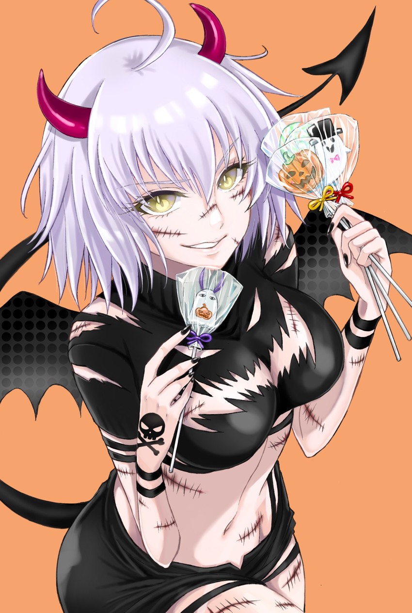 jeanne d'arc alter and medjed (fate and 1 more) drawn by ginshima_jill