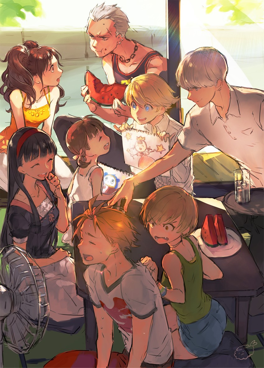 narukami yu, satonaka chie, kujikawa rise, amagi yukiko, hanamura yousuke, and 3 more (persona and 1 more) drawn by saeuchobab