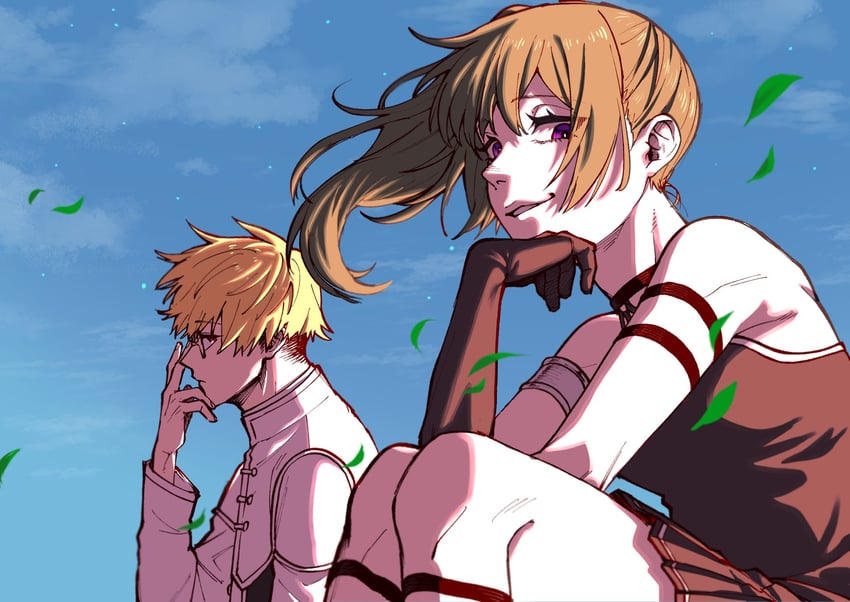 ubel and land (sousou no frieren) drawn by izou_hp