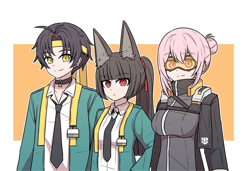 hoshimi miyabi, tsukishiro yanagi, and asaba harumasa (zenless zone zero) drawn by sodamoon