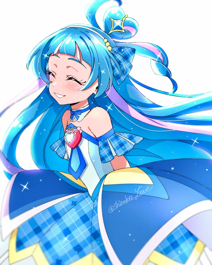 aokaze nana and cure wink (precure and 1 more) drawn by shirako_love