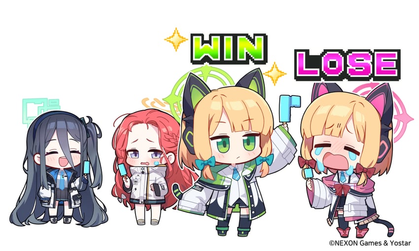 aris, momoi, midori, and yuzu (blue archive) drawn by nemoga