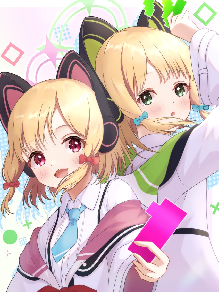 momoi and midori (blue archive) drawn by sa07_drawing