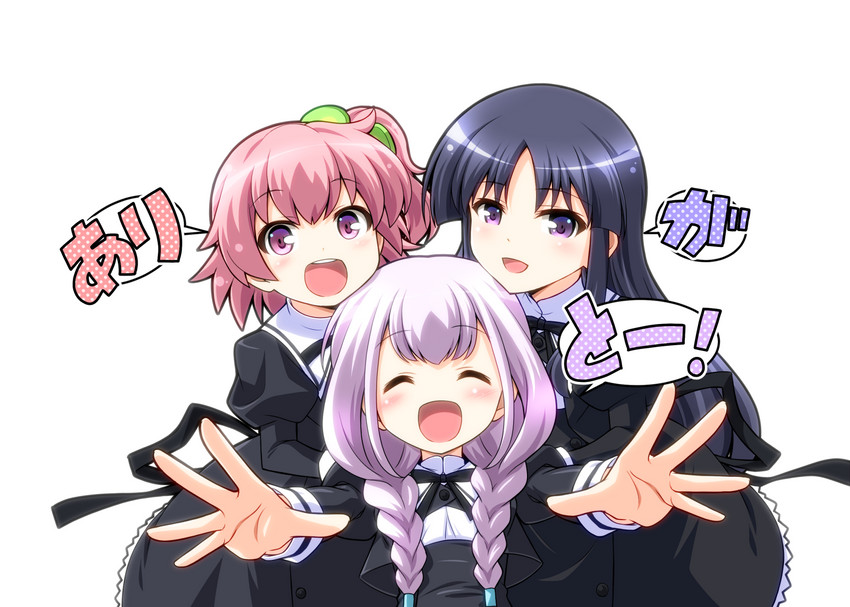 hitotsuyanagi riri, shirai yuyu, and hitotsuyanagi yuri (assault lily) drawn by musashiya_chougenbou