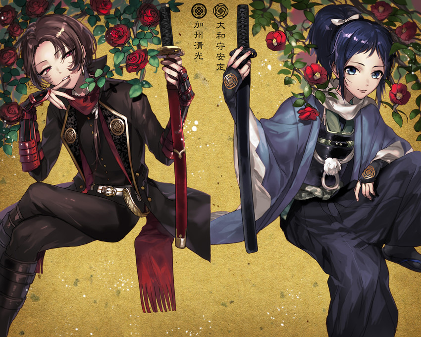 kashuu kiyomitsu and yamato-no-kami yasusada (touken ranbu) drawn by hanasaki_coa