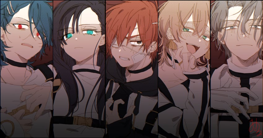 kajiyama fuuta, sakurai haruka, kusunoki muu, kashiki yuno, and kirisaki shidou (milgram) drawn by kao_ru05
