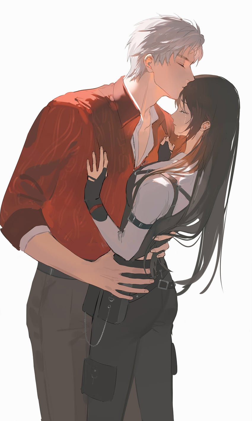 protagonist and sylus (love and deepspace) drawn by maosen