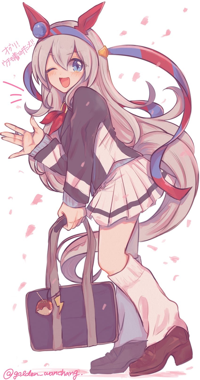 tamamo cross (umamusume and 1 more) drawn by obaa-chan_(golden_retriever)