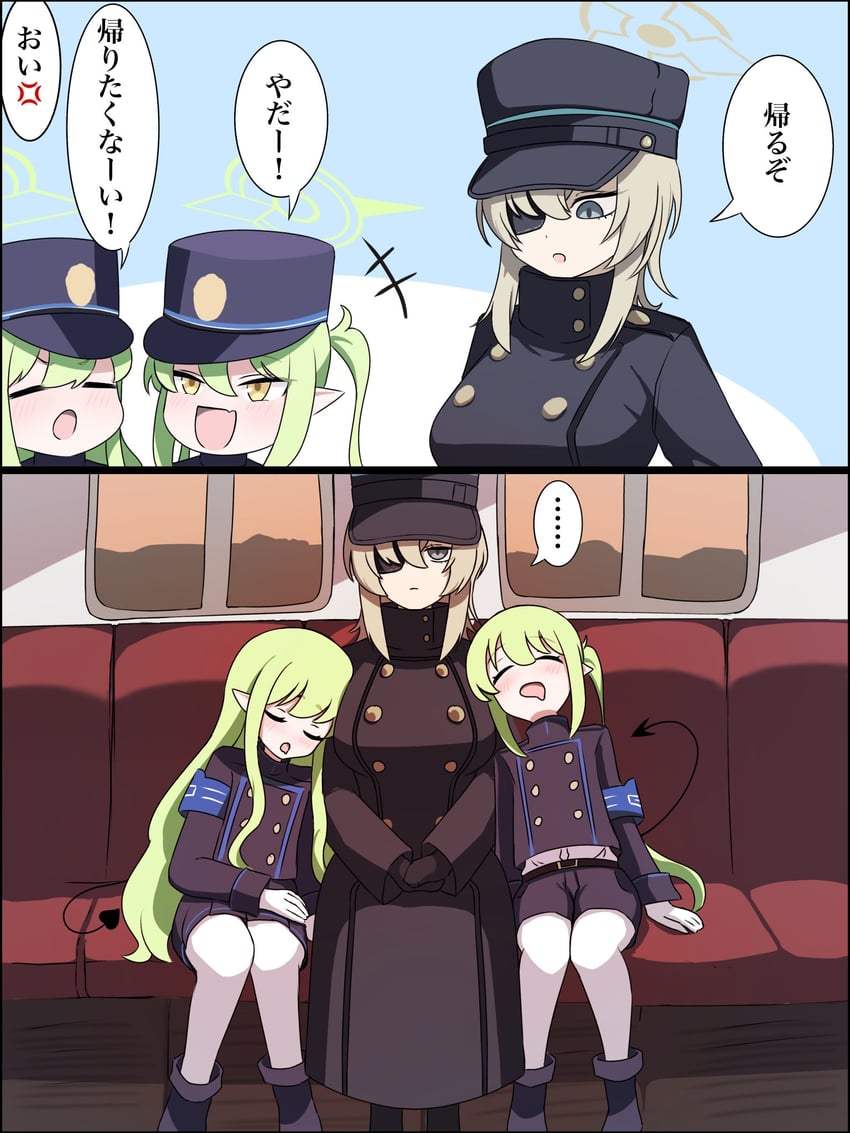 hikari, nozomi, and suou (blue archive) drawn by sanuki_ach