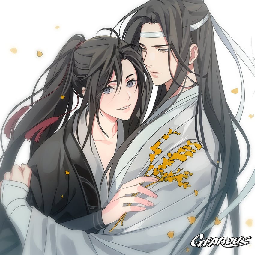 wei wuxian and lan wangji (modao zushi) drawn by gearous