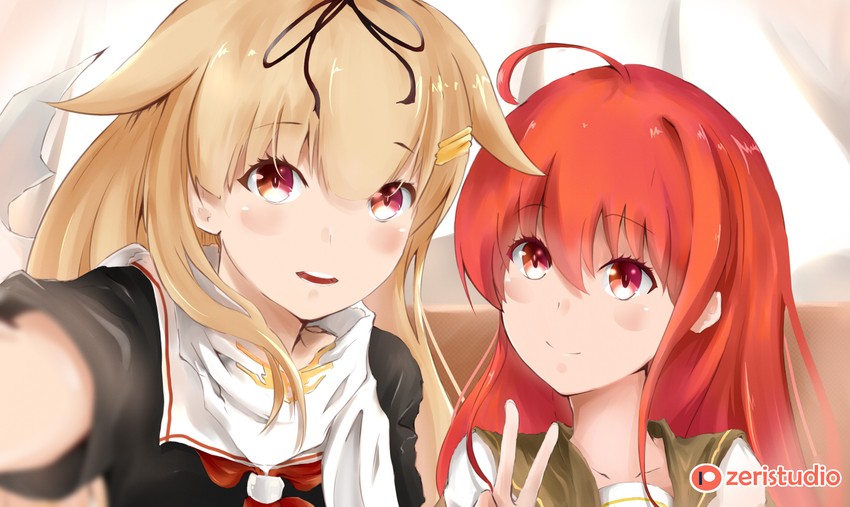 yuudachi, yuudachi kai ni, and shana (kantai collection and 1 more) drawn by zeri_(zeristudio)