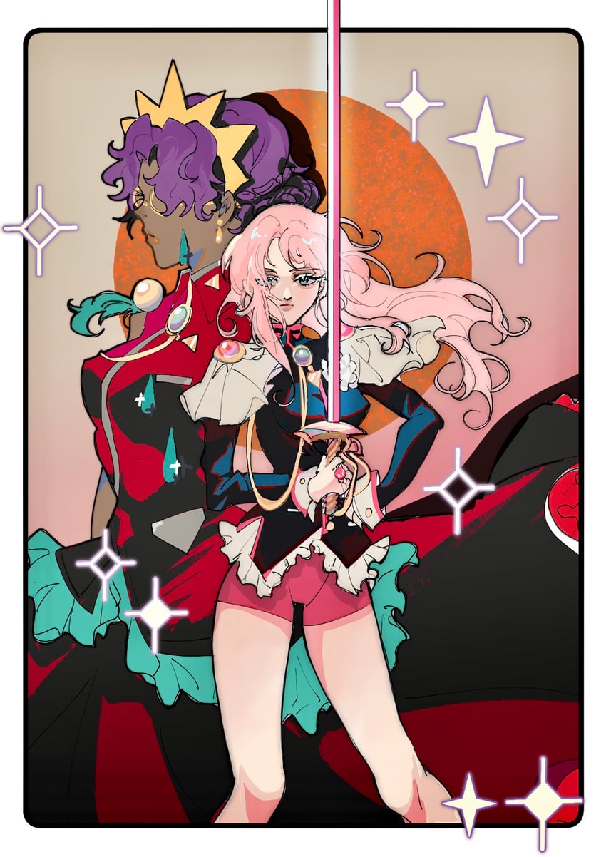 tenjou utena and himemiya anthy (shoujo kakumei utena) drawn by yiqiyizhen
