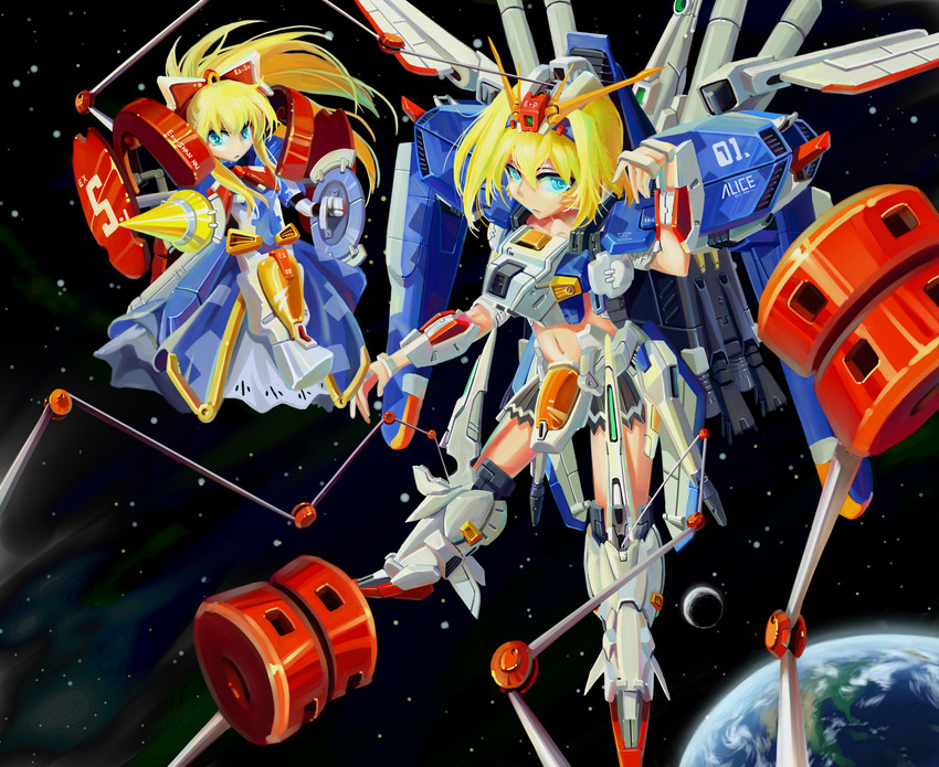 alice margatroid, shanghai doll, and ex-s gundam (touhou and 2 more) drawn by nanaya777
