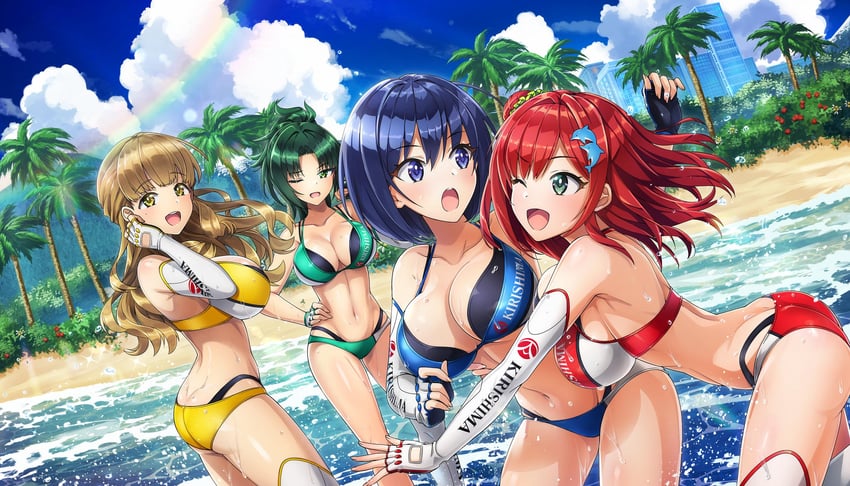 sakimiya iruka, tojou michiru, ayato utae, and harunami anri (dolphin wave) drawn by ootomo_takuji