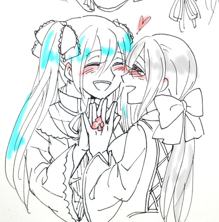 hatsune miku, yowane haku, michaela, and clarith (vocaloid and 2 more) drawn by rooomi