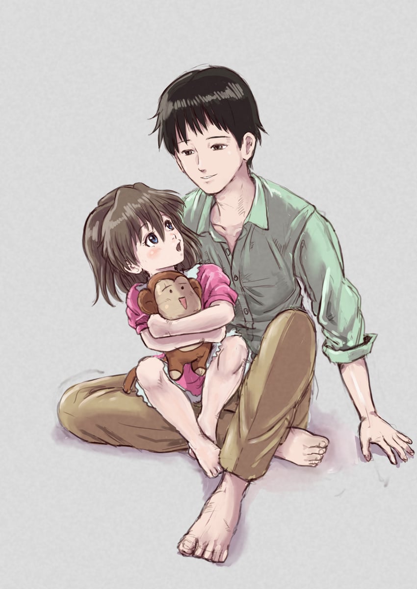 ikari shinji and ikari mirai (neon genesis evangelion) drawn by kazumina