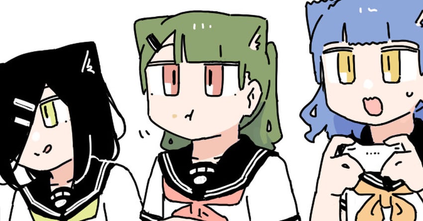 rag-chan, wuno-chan, and naco-chan (original and 1 more) drawn by rid0922