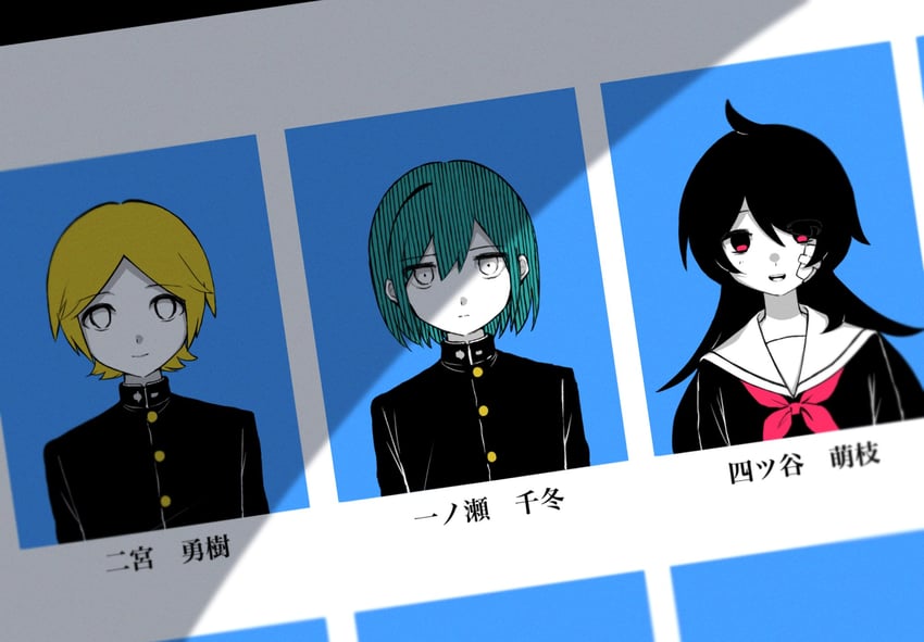 yotsuya moe, ichinose chifuyu, and ninomiya yuuki (dead end chocolate) drawn by yuto_(ayakiyuto)