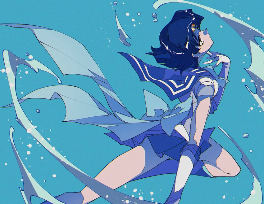 mizuno ami and sailor mercury (bishoujo senshi sailor moon) drawn by pochi_(askas_is_god)