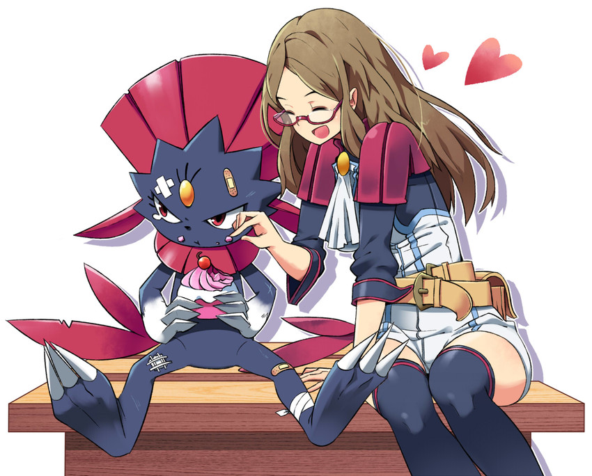 weavile and nia (pokemon and 1 more) drawn by tm_(hanamakisan)