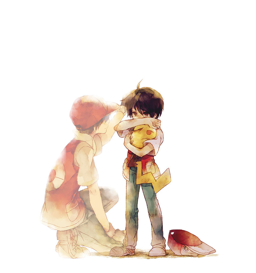 pikachu, red, and pixiv red (pokemon and 1 more) drawn by hana_(mew)