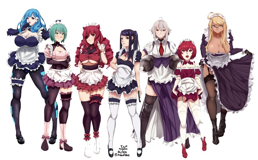 jill stingray, dorothy haze, dana zane, alma armas, stella hoshii, and 2 more (va-11 hall-a) drawn by bl/ess