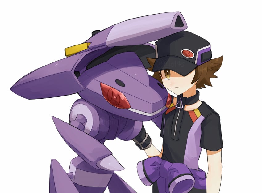 hilbert and genesect (pokemon and 1 more) drawn by mio14s