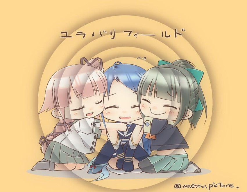 samidare, yuubari, and yura (kantai collection) drawn by mae_(maesanpicture)