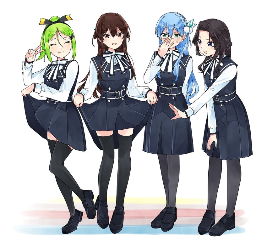 maruyama akane, tachikawa ayaka, orihara sumika, and kiryu touko (22/7) drawn by trefle_r